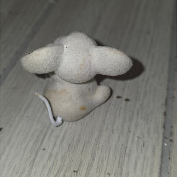 Vtg Flocked White Mouse Christmas Church Miniature Holiday Read - Picture 2 of 5